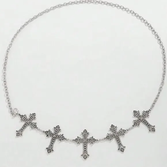 Silver cross chain belt - Picture 5 of 6